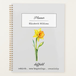 MÄRZ DAFFODIL GEBURTH BLUME PERSONALISIERT PLANER