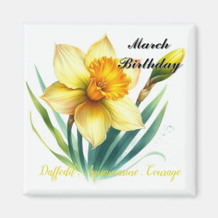 März Daffodil und Birthstone Magnet