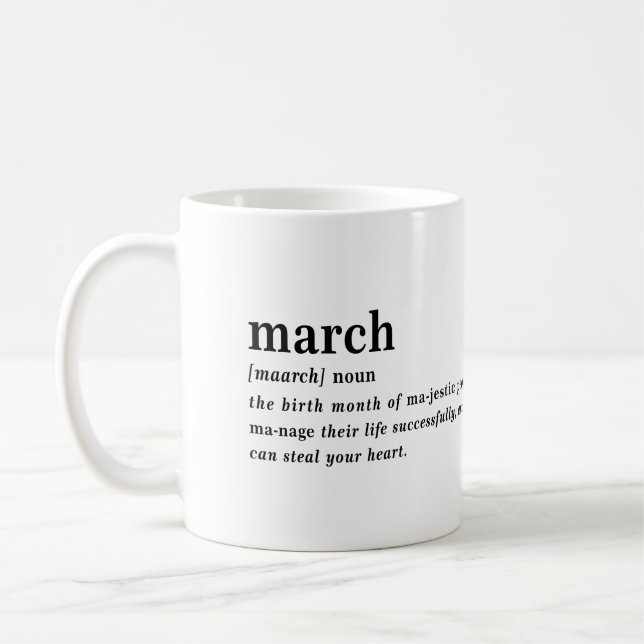 März Definition Geburtstag Kaffeetasse (Links)