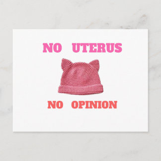 MÄRZ DER FRAUEN KEIN UTERUS KEINE MEINUNG POSTKARTE