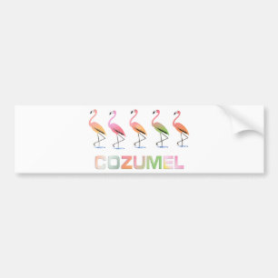 März der tropischen Flamingos COZUMEL Autoaufkleber