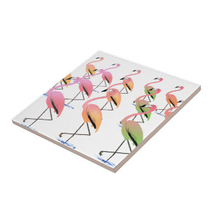 März der tropischen Flamingos Fliese