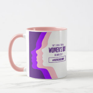 März des Internationalen Frauentags in bunten Face Tasse
