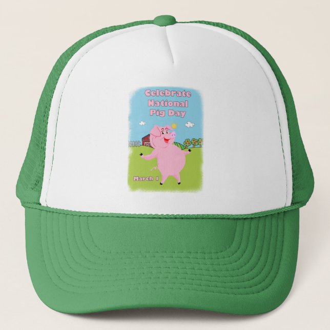 März des nationalen Schweinetages 1. Truckerkappe (Vorderseite)