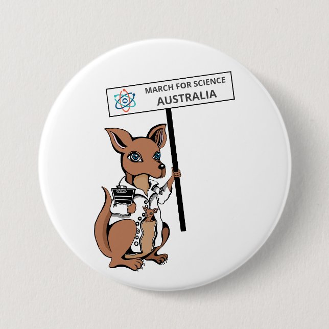 März für Wissenschaft Australien - Känguru - Button (Vorderseite)