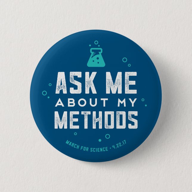 März für Wissenschaft "fragen mich über meine Button (Vorderseite)