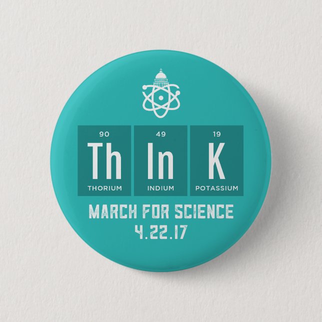 März für Wissenschafts-chemische Element-Knopf Button (Vorderseite)