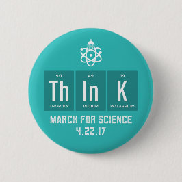 März für Wissenschafts-chemische Element-Knopf Button