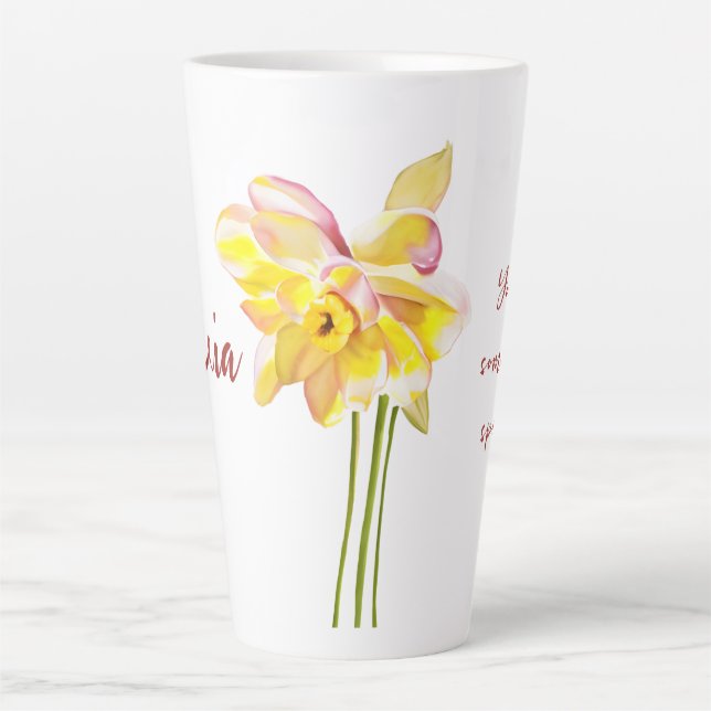 März Geburt Blume Wasserfarbe Milchtasse (Vorderseite)