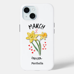 MÄRZ Geburtsmonat Blume Individuelle Name Case-Mate iPhone Hülle