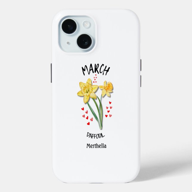 MÄRZ Geburtsmonat Blume Individuelle Name Case-Mate iPhone Hülle (Rückseite)