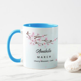 März Geburtsmonat Blume Kaffee Tasse