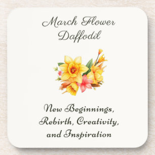 März Geburtstag Monat Blume Daffodil Geburtstagsge Getränkeuntersetzer