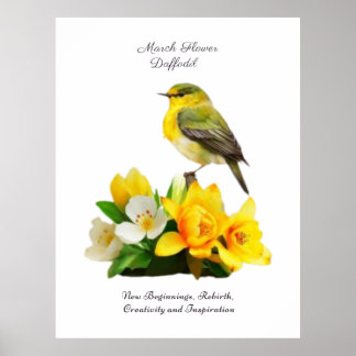 März Geburtstag Monat Blume Lebendige Geburtstagsg Poster