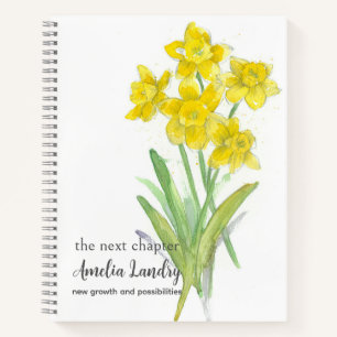 März Geburtstags-Blumen Journal Narzissen Blumen Notizbuch