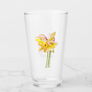 März Geburtswunde Blume Wasserfarben Glas