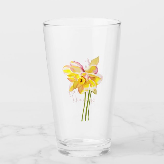 März Geburtswunde Blume Wasserfarben Glas (Vorderseite)