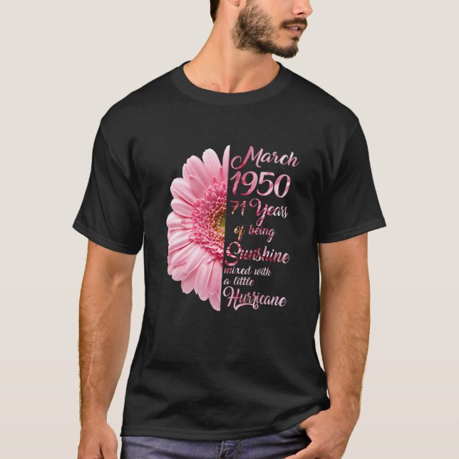 März Girl 1950 T 71 Years Old 71St Birthday Gift T-Shirt (Vorderseite)