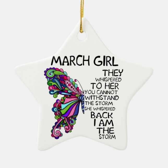 März Girl Sie flüstert zurück Ich bin Sturmschmett Keramik Ornament (Vorne)