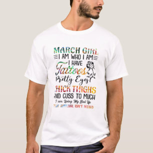 März Girl Tattoos Hübsch Augen dick Oberschenkel H T-Shirt