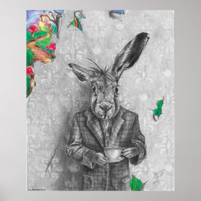 März Hare Art März Hare Poster Wonderland Art (Vorne)