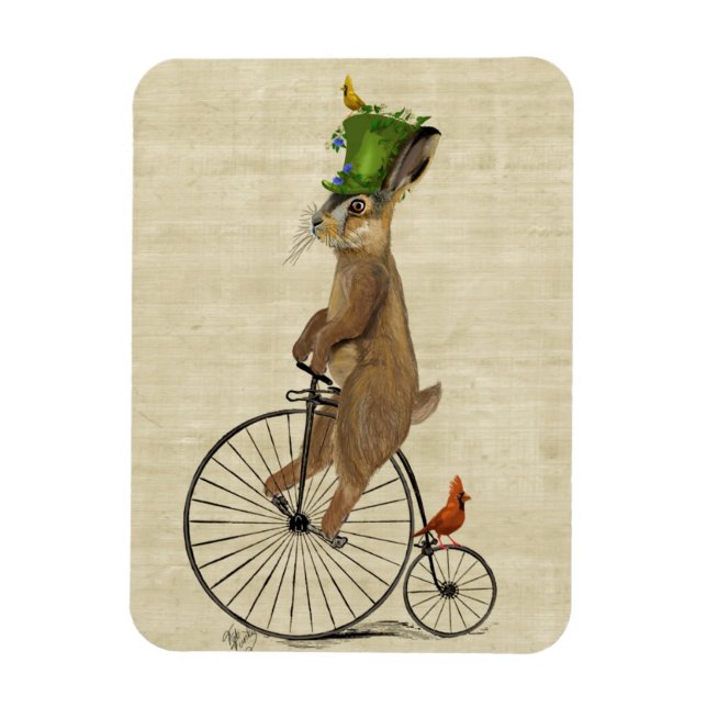 März Hare auf Penny Farthing 3 Magnet (Vertikal)