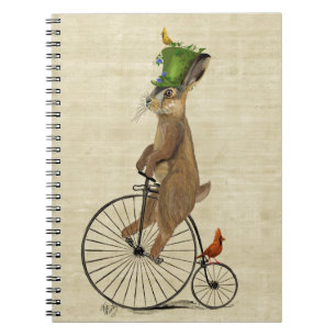 März Hare auf Penny Farthing 3 Notizblock