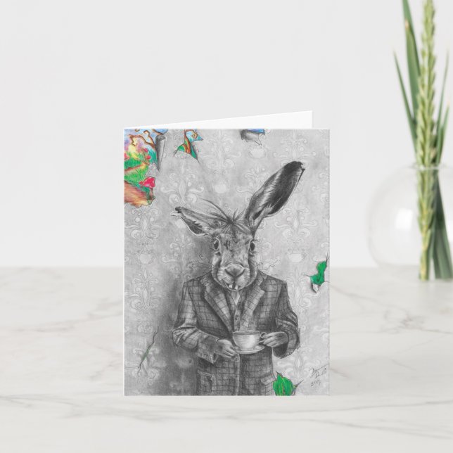 März Hare - Blank Notecard Grußkarte Karte (Vorderseite)