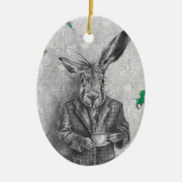 März-Hase-Verzierungs-Alice im Keramikornament