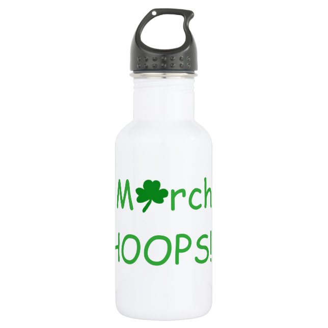 März HOOPS Green Kleeblatt Fun Basketball Edelstahlflasche (Vorderseite)