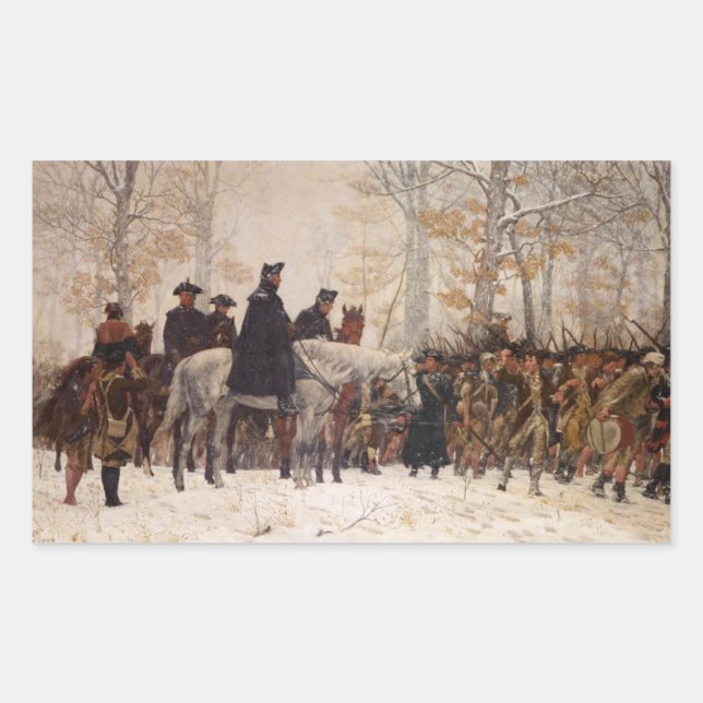 März ins Valley Forge - William Trego (1883) Rechteckiger Aufkleber (Vorderseite)