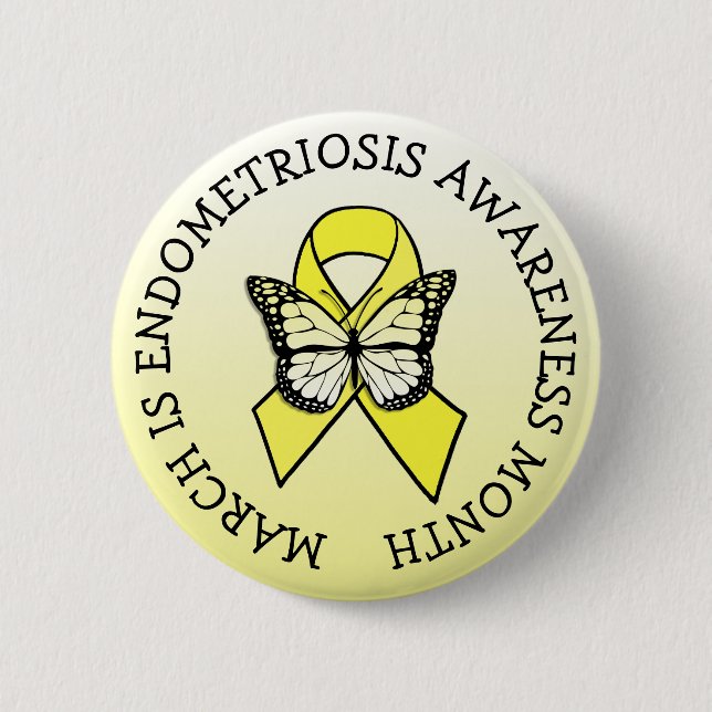 März ist Endometriose Monat Button (Vorderseite)