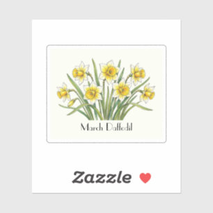 März Narzissen Blumen Aufkleber