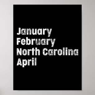 März North Carolina Team Bysketbyll Poster