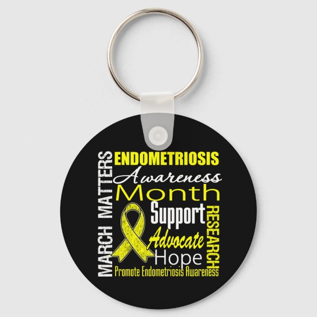 März spielt eine Rolle bei Endometriose Schlüsselanhänger (Vorderseite)