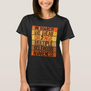 März tragen Orange MS Warrior Ribbon Multiple Skle T-Shirt