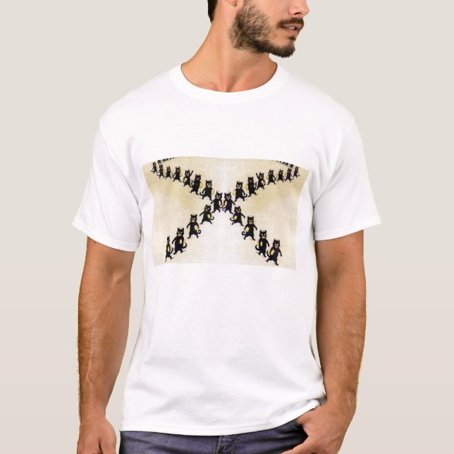 März von schwarzen Katzen, Louis Wain T-Shirt (Vorderseite)