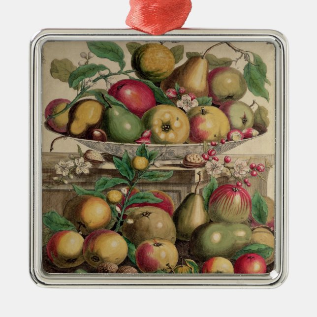 März, von 'zwölf Monaten Früchten Silbernes Ornament (Vorne)