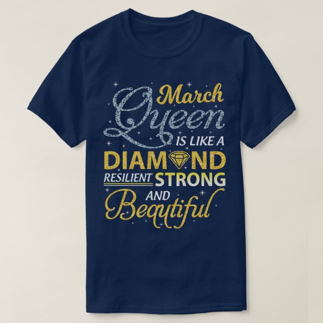 März widerstandsfähig stark und schön glücklich Bi T-Shirt (Design vorne)