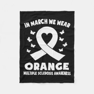 März Wir tragen Orange Ms Awareness Ribbon Herz Fleecedecke