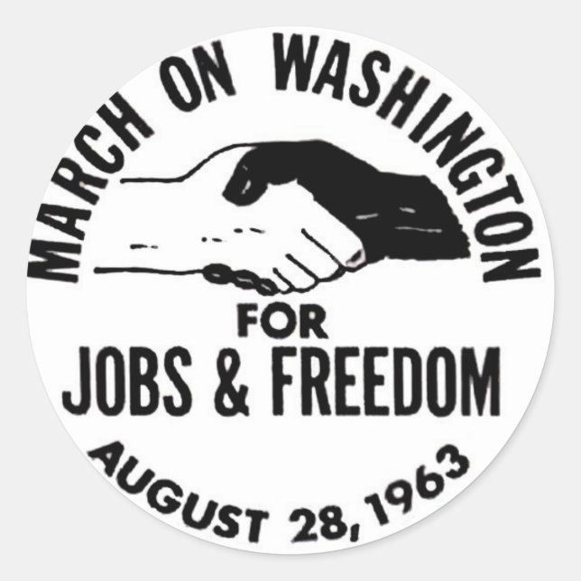 März zu Washington 1963 Runder Aufkleber (Vorderseite)