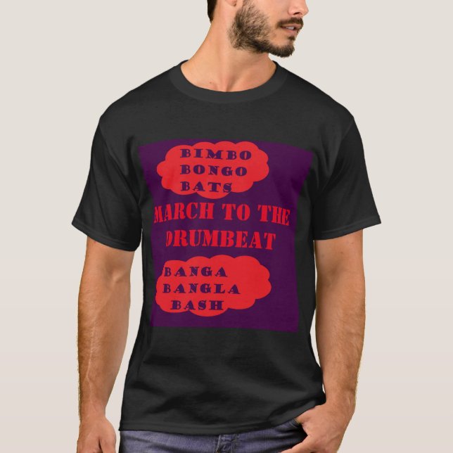 März zum Design der Drumbeat-Logos lila T-Shirt (Vorderseite)