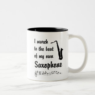 März zum Schlag: Saxophon Zweifarbige Tasse