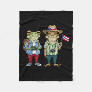 Más Fotos Puerto Rico Rico Flag Funny Sapo Concho Fleecedecke