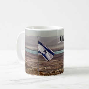 Masada-Blick mit Flagge Kaffeetasse