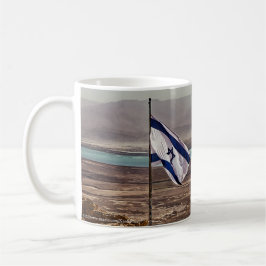 Masada View with Flag and Hebrew Title Kaffeetasse