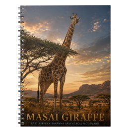 Masai-Giraffe-Savanne VINTAGE Notizblock