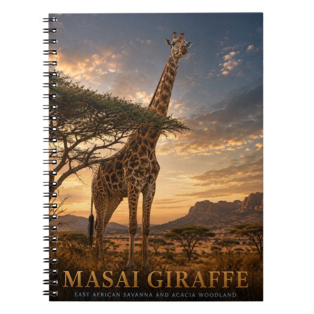 Masai-Giraffe-Savanne VINTAGE Notizblock (Vorderseite)