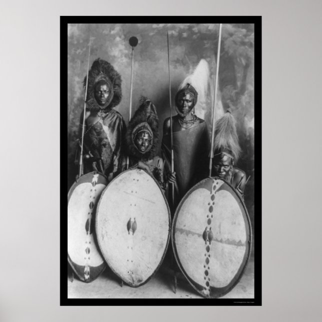 Masai Warriors Kenya, Afrika 1920 Poster (Vorne)