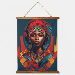 Masai Woman Elegance Wandteppich Mit Holzrahmen